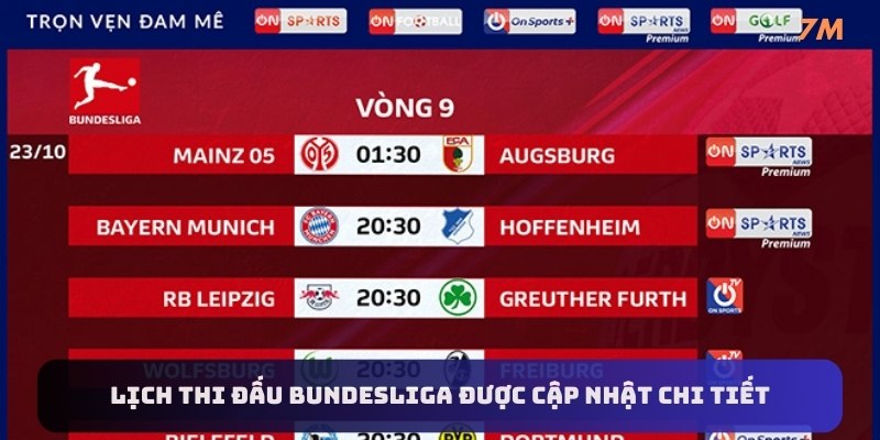 Lịch thi đấu Bundesliga